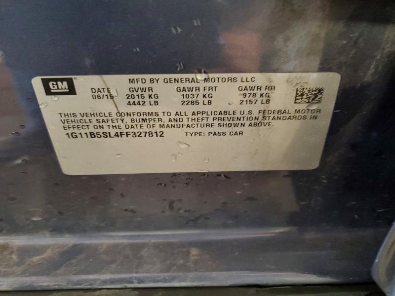 2015 Chevrolet Malibu მანქანა იყიდება აუქციონზე, vin: 1G11B5SL4FF327812, აუქციონის ნომერი: 53843686
