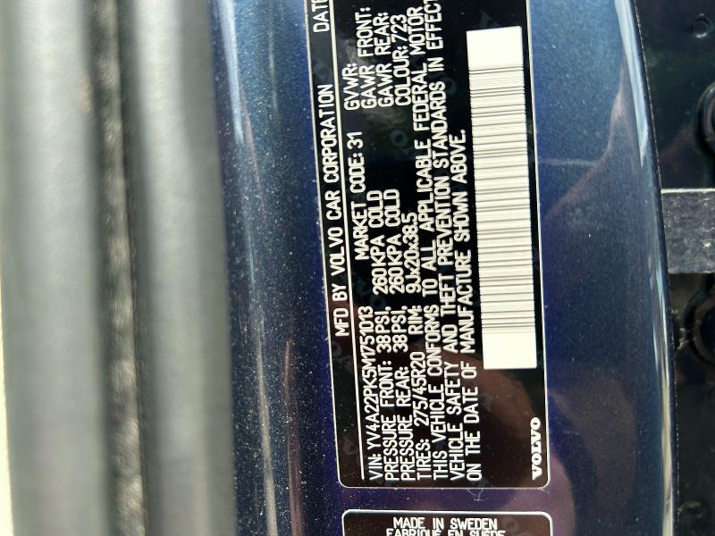 55571026 :رقم المزاد ، YV4A22PK5M1751013 vin ، 2021 Volvo Xc90 مزاد بيع