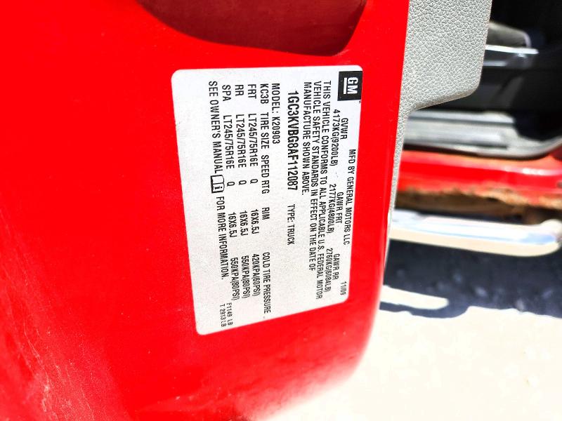 2010 Chevrolet Silverado მანქანა იყიდება აუქციონზე, vin: 1GC3KVBG8AF112087, აუქციონის ნომერი: 54545616