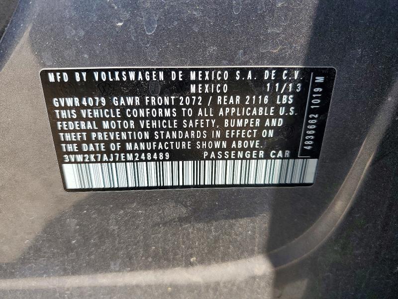 53229266 :رقم المزاد ، 3VW2K7AJ7EM248489 vin ، 2014 Volkswagen Jetta مزاد بيع