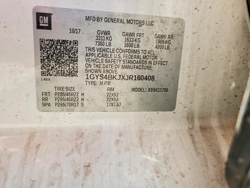 Продаж на аукціоні авто 2018 Cadillac Escalade, vin: 1GYS4BKJXJR160408, номер лоту: 53098906