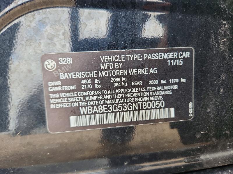 Продажа на аукционе авто 2016 Bmw 328, vin: WBA8E3G53GNT80050, номер лота: 54425286
