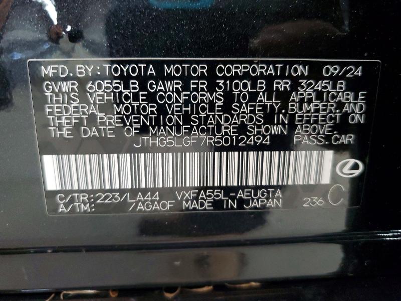 Продажа на аукционе авто 2024 Lexus Ls, vin: JTHG5LGF7R5012494, номер лота: 53431576