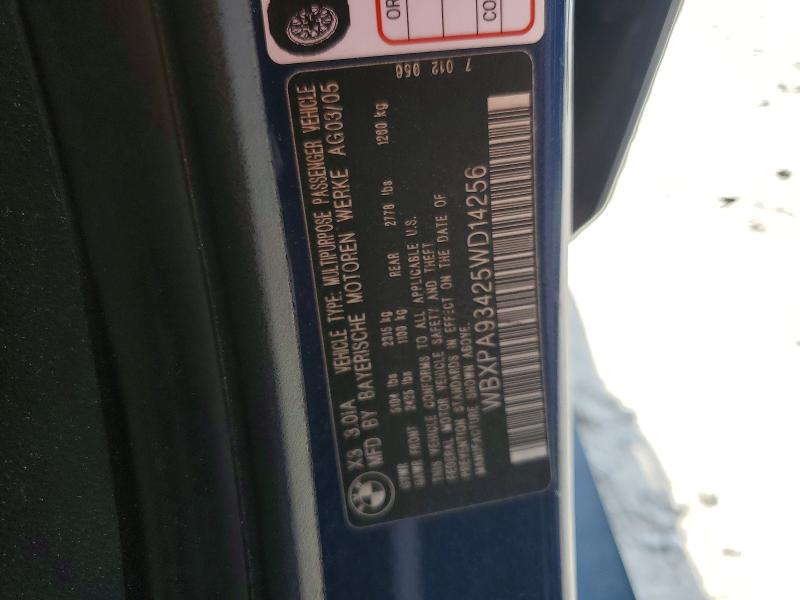 Aukcja sprzedaży 2005 Bmw X3, vin: WBXPA93425WD14256, numer aukcji: 53391916