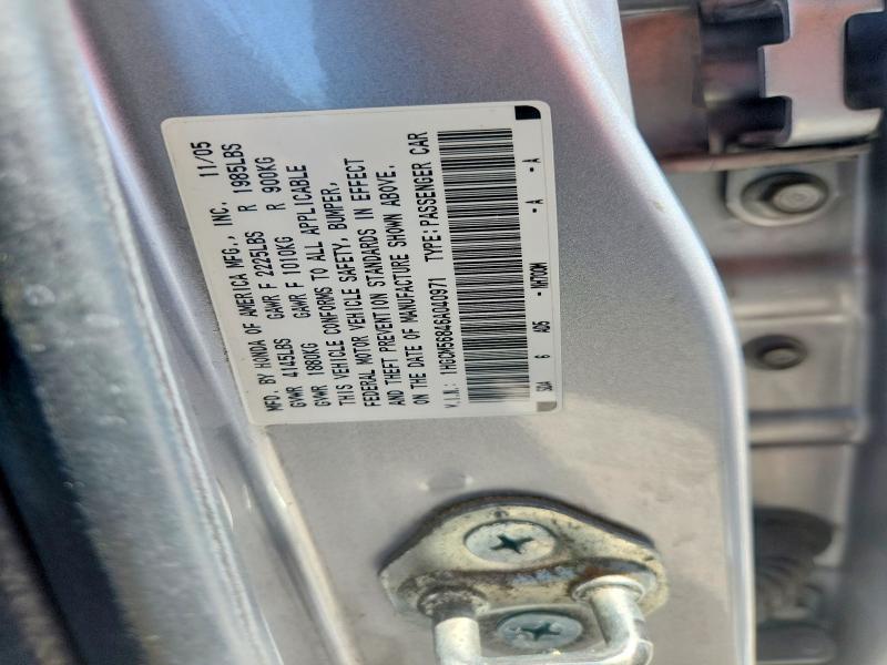 Продажа на аукционе авто 2006 Honda Accord, vin: 1HGCM56846A040971, номер лота: 53392326