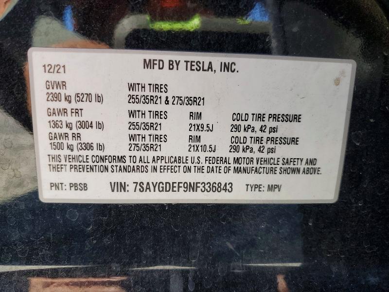 Aukcja sprzedaży 2022 Tesla Model Y, vin: 7SAYGDEF9NF336843, numer aukcji: 53125526