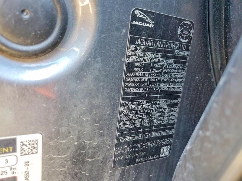 52890126 :رقم المزاد ، SADCT2EX0RA729858 vin ، 2024 Jaguar F-pace مزاد بيع
