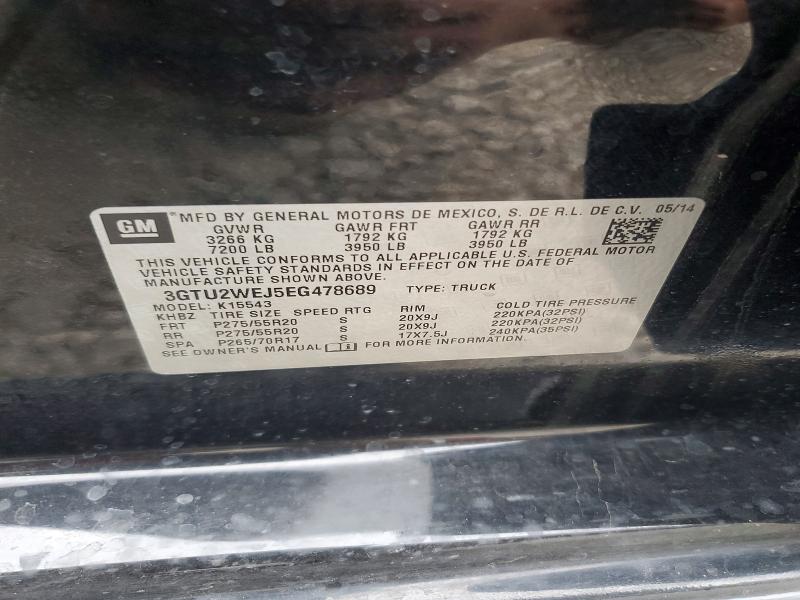 Продажа на аукционе авто 2014 Gmc Sierra, vin: 3GTU2WEJ5EG478689, номер лота: 55182786