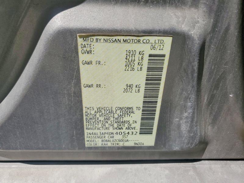 50400756 :رقم المزاد ، 1N4AL3AP4DN405432 vin ، 2013 Nissan Altima مزاد بيع