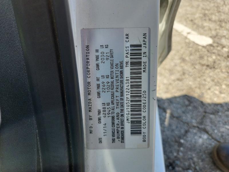 2015 Mazda 6 მანქანა იყიდება აუქციონზე, vin: JM1GJ1U52F1224381, აუქციონის ნომერი: 52879326