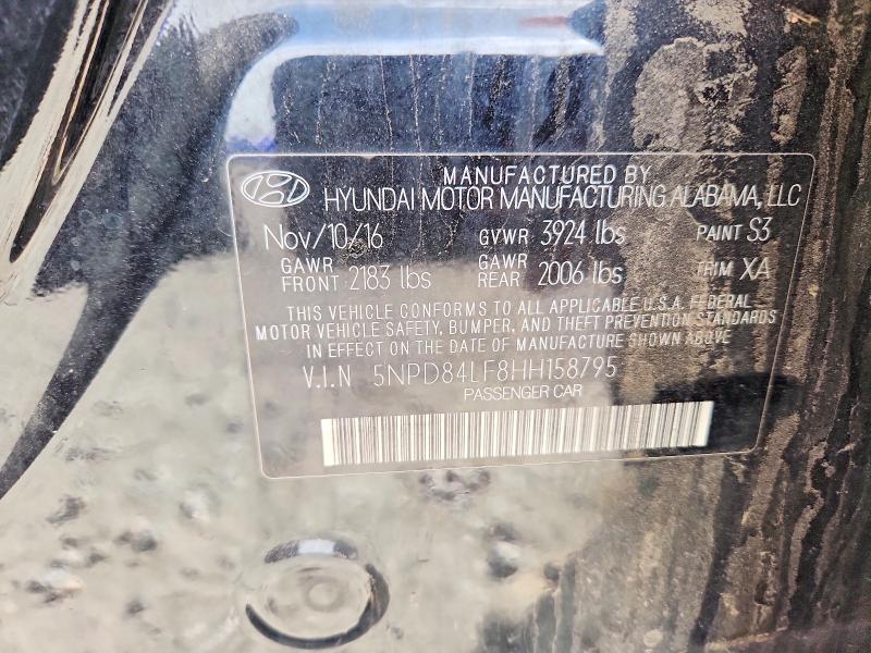55035446 :رقم المزاد ، 5NPD84LF8HH158795 vin ، 2017 Hyundai Elantra مزاد بيع