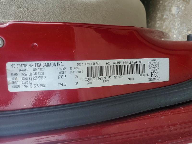 Auction sale of the 2015 Dodge Grand Caravan, vin: 2C4RDGBG1FR723224, lot number: 52523666
