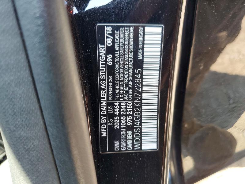 53764946 :رقم المزاد ، WDDSJ4GB2KN722845 vin ، 2019 Mercedes-benz Cla مزاد بيع