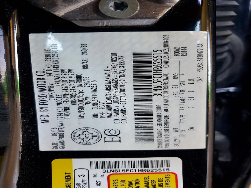 Продажа на аукционе авто 2017 Lincoln Mkz, vin: 3LN6L5FC1HR625515, номер лота: 53049676