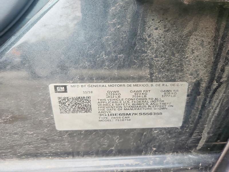 Продаж на аукціоні авто 2019 Chevrolet Cruze, vin: 3G1BE6SM7KS556355, номер лоту: 54586756