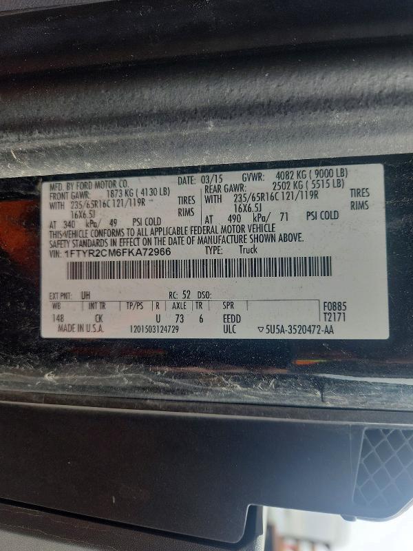 Продаж на аукціоні авто 2015 Ford Transit, vin: 1FTYR2CM6FKA72966, номер лоту: 54282916