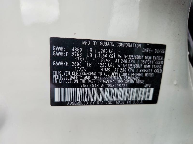 Продаж на аукціоні авто 2025 Subaru Outback, vin: 4S4BTACC0S3208727, номер лоту: 53747306
