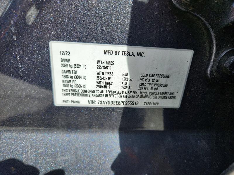 2023 Tesla Model Y მანქანა იყიდება აუქციონზე, vin: 7SAYGDEE6PF965518, აუქციონის ნომერი: 52216026