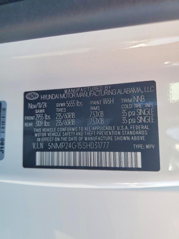 Продажа на аукционе авто 2025 Hyundai Santa Fe, vin: 5NMP24G15SH031777, номер лота: 54492796