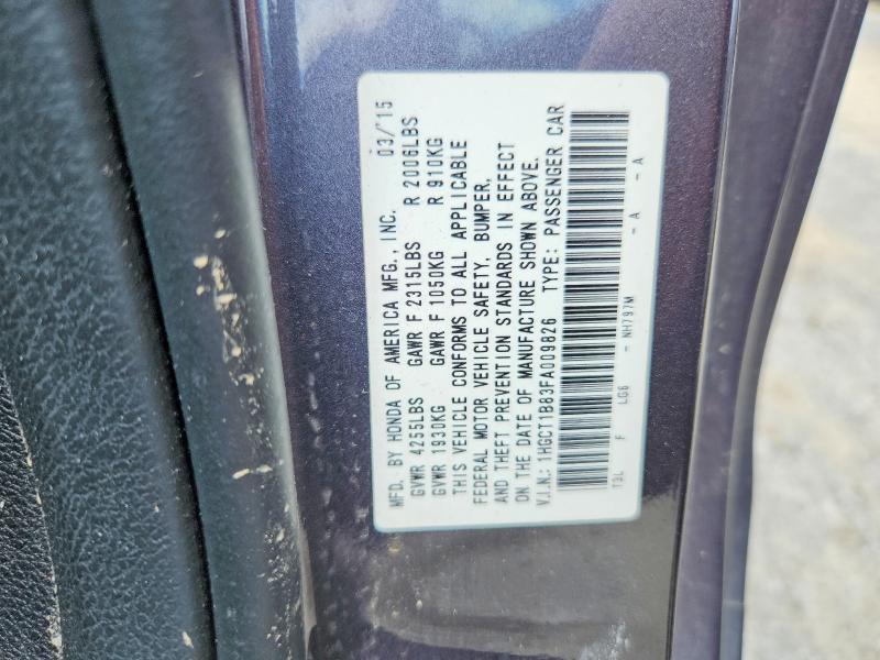 2015 Honda Accord მანქანა იყიდება აუქციონზე, vin: 1HGCT1B83FA009826, აუქციონის ნომერი: 54557796