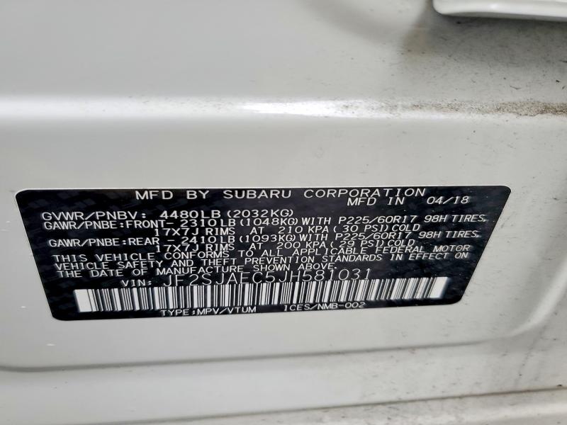 Aukcja sprzedaży 2018 Subaru Forester, vin: JF2SJAEC5JH581031, numer aukcji: 53277036