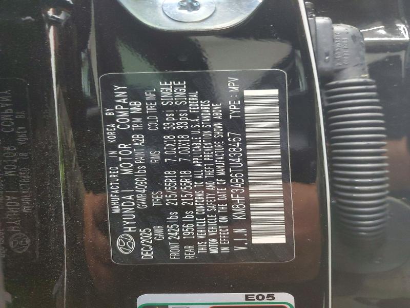 53797266 :رقم المزاد ، KM8HF3AB6TU438467 vin ، 2026 Hyundai Kona مزاد بيع