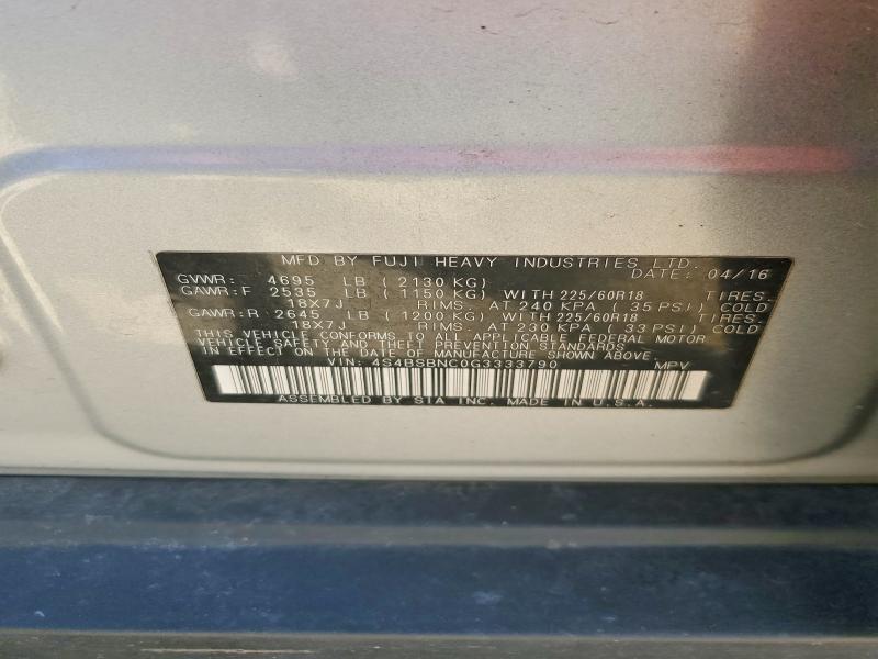 Продажа на аукционе авто 2016 Subaru Outback, vin: 4S4BSBNC0G3333790, номер лота: 49424916