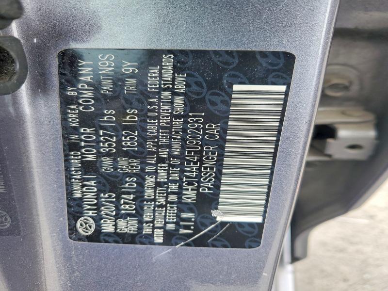 55436116 :رقم المزاد ، KMHCT4AE4FU902931 vin ، 2015 Hyundai Accent مزاد بيع