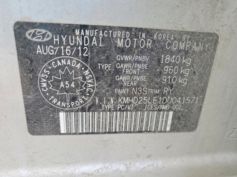 Aukcja sprzedaży 2013 Hyundai Elantra Gt, vin: KMHD25LE1DU041571, numer aukcji: 53718536