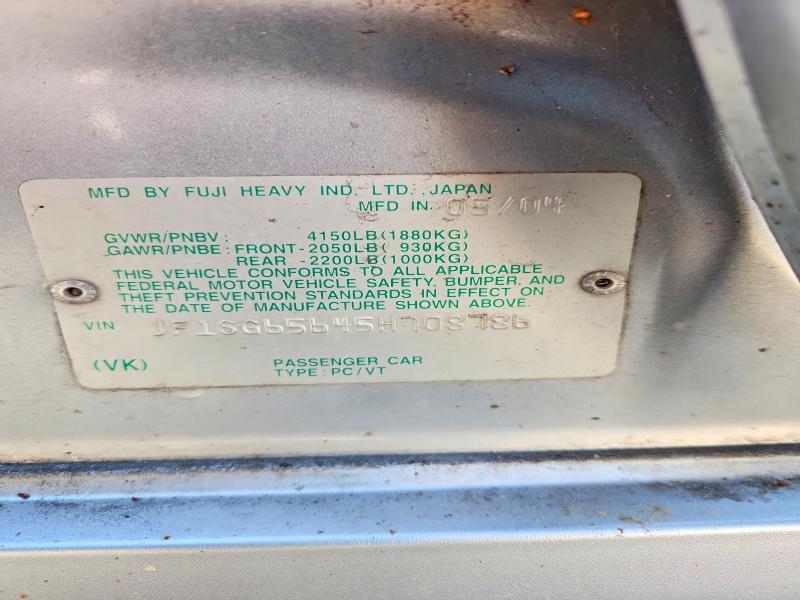 2005 Subaru Forester მანქანა იყიდება აუქციონზე, vin: JF1SG65645H708786, აუქციონის ნომერი: 52580366