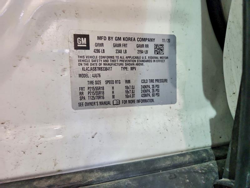 Продаж на аукціоні авто 2021 Buick Encore, vin: KL4CJASB7MB338417, номер лоту: 52102496