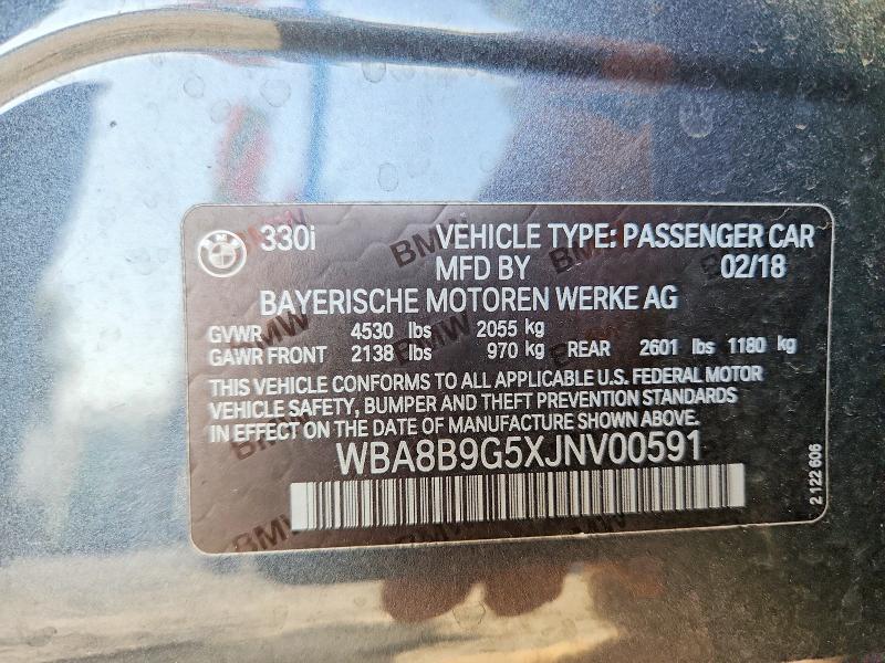 Aukcja sprzedaży 2018 Bmw 330, vin: WBA8B9G5XJNV00591, numer aukcji: 52939656
