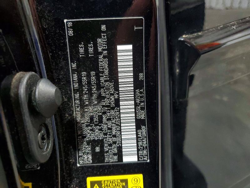 Продажа на аукционе авто 2018 Toyota Highlander, vin: 5TDDZRFH7JS912812, номер лота: 54251296