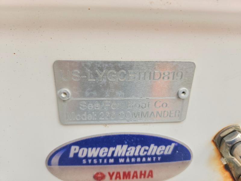 Продажа на аукционе авто 2019 Seafox 266 Commander, vin: LYGCB111D819, номер лота: 54696726