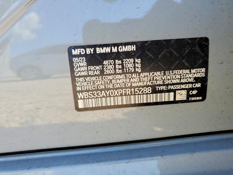 Aukcja sprzedaży 2023 Bmw M3, vin: WBS33AY0XPFR15288, numer aukcji: 53408446