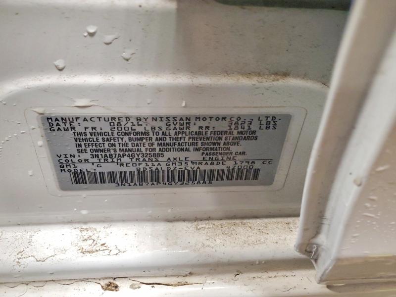 Продажа на аукционе авто 2016 Nissan Sentra, vin: 3N1AB7AP4GY325885, номер лота: 54262706