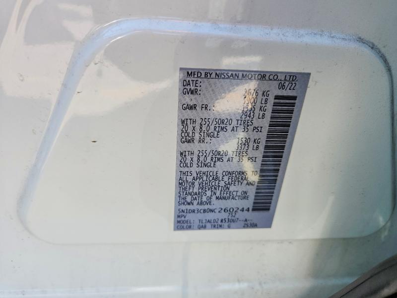 Aukcja sprzedaży 2022 Nissan Pathfinder, vin: 5N1DR3CB0NC260244, numer aukcji: 53328136