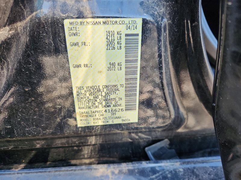 2014 Nissan Altima მანქანა იყიდება აუქციონზე, vin: 1N4AL3APXEC416626, აუქციონის ნომერი: 51798356