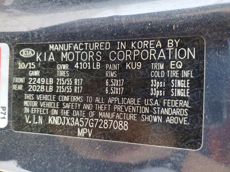 Aukcja sprzedaży 2016 Kia Soul, vin: KNDJX3A57G7287088, numer aukcji: 55117936