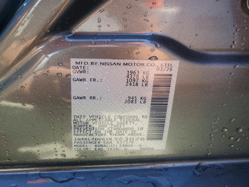 Продаж на аукціоні авто 2026 Nissan Altima, vin: 1N4BL4DV6TN323026, номер лоту: 54554546