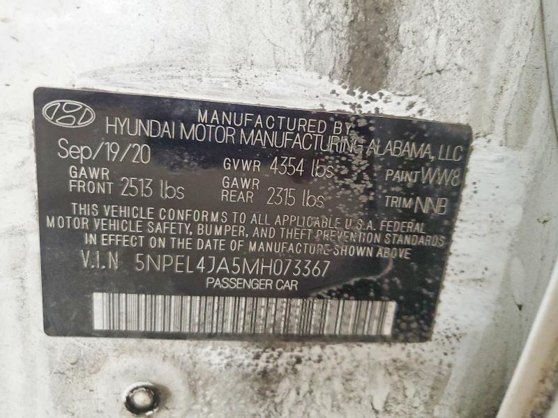 Продаж на аукціоні авто 2021 Hyundai Sonata, vin: 5NPEL4JA5MH073367, номер лоту: 55060996