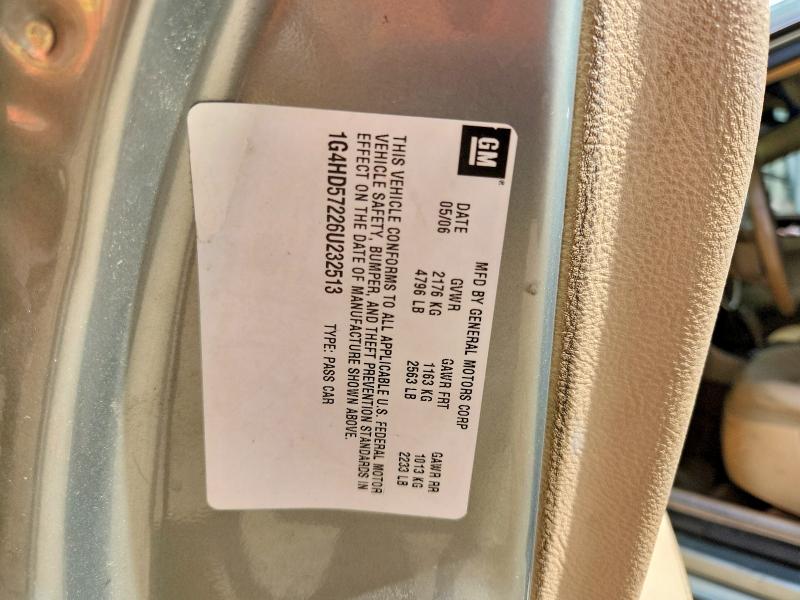 2006 Buick Lucerne მანქანა იყიდება აუქციონზე, vin: 1G4HD57226U232513, აუქციონის ნომერი: 54263876