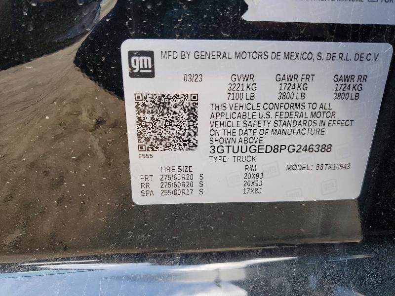Продажа на аукционе авто 2023 Gmc Sierra, vin: 3GTUUGED8PG246388, номер лота: 52394576