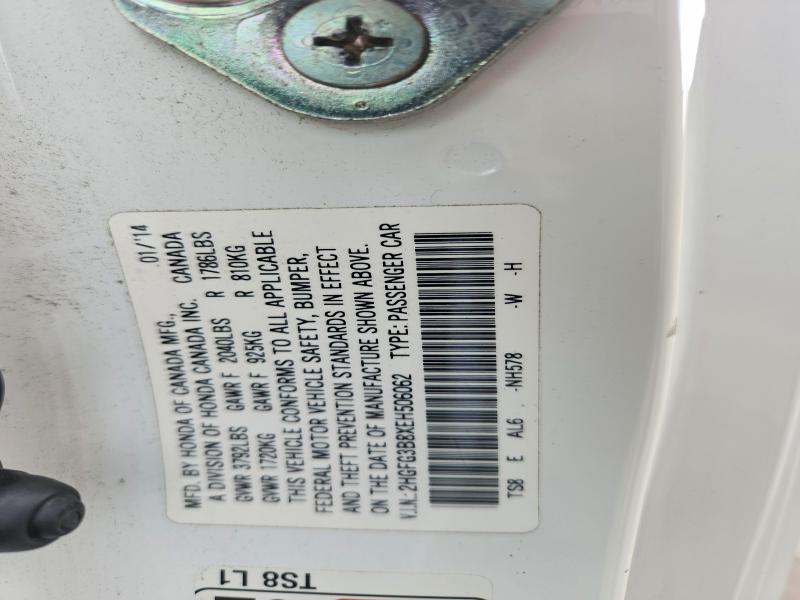 Aukcja sprzedaży 2014 Honda Civic, vin: 2HGFG3B8XEH506062, numer aukcji: 54505376