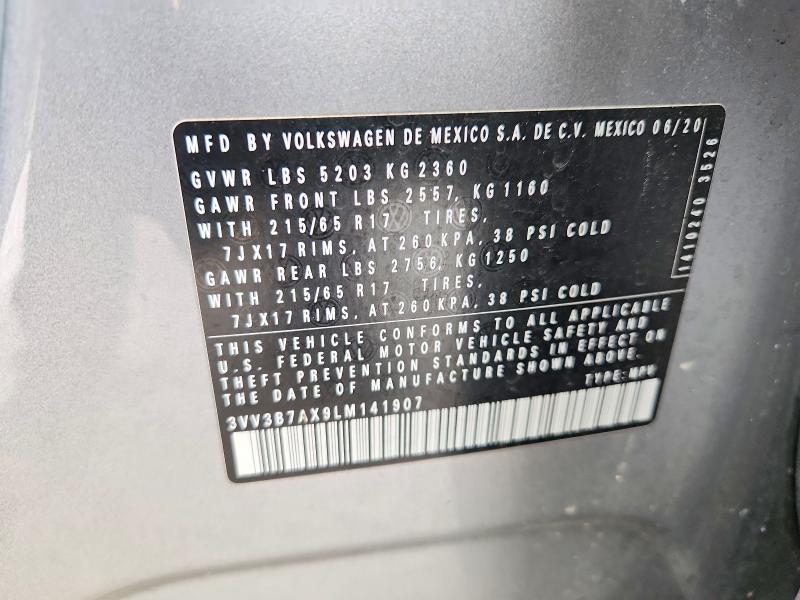 Продаж на аукціоні авто 2020 Volkswagen Tiguan, vin: 3VV3B7AX9LM141907, номер лоту: 52067576