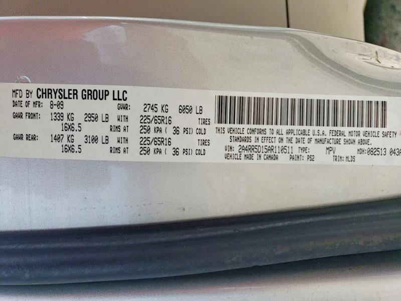 49794236 :رقم المزاد ، 2A4RR5D15AR110511 vin ، 2010 Chrysler Town & Country مزاد بيع