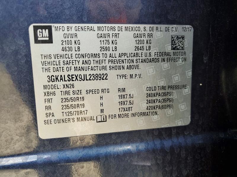 Aukcja sprzedaży 2018 Gmc Terrain, vin: 3GKALSEX9JL238922, numer aukcji: 54876626