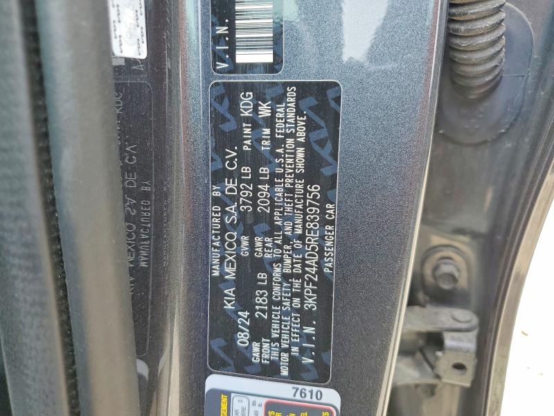 Продажа на аукционе авто 2024 Kia Forte, vin: 3KPF24AD5RE839756, номер лота: 54964126