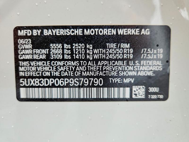 52328306 :رقم المزاد ، 5UX83DP06P9S79790 vin ، 2023 Bmw X3 مزاد بيع