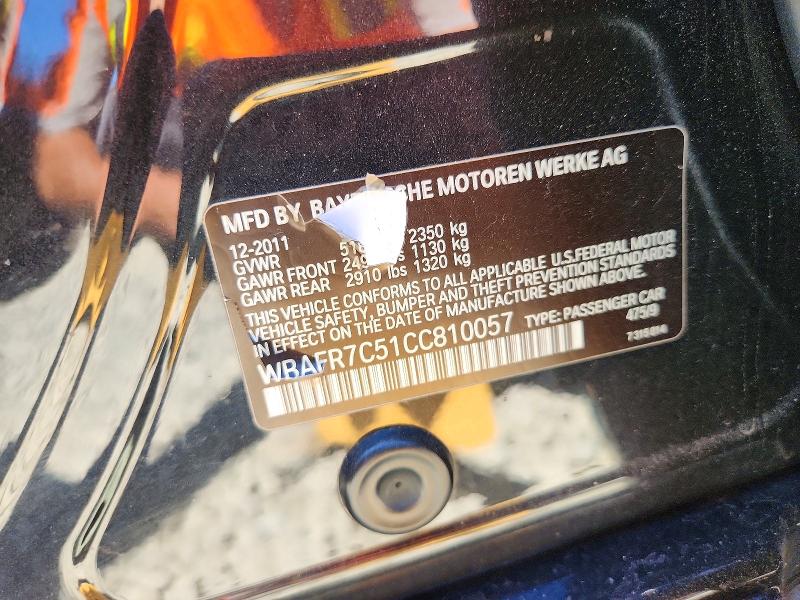 Продажа на аукционе авто 2012 Bmw 535, vin: WBAFR7C51CC810057, номер лота: 54022016